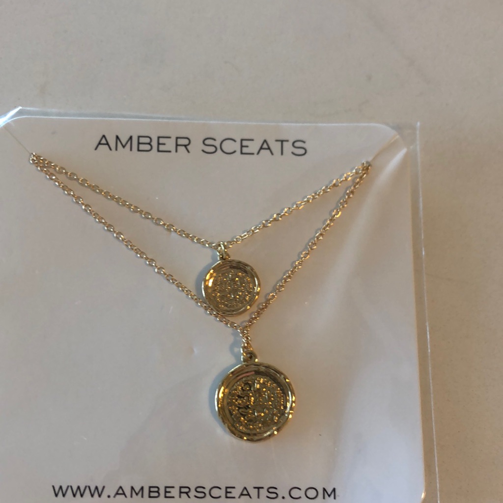 Nwt Amber Sceats 2 Coin Necklace 70$